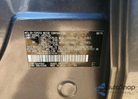 2015 Toyota Rav4 Le из США, поврежденный, VIN JTMZFREV0FD074244